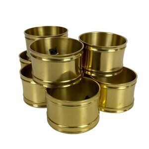 Brass Napkin Rings Set Of 8 Shiny Classic Round Tube Design Made In India